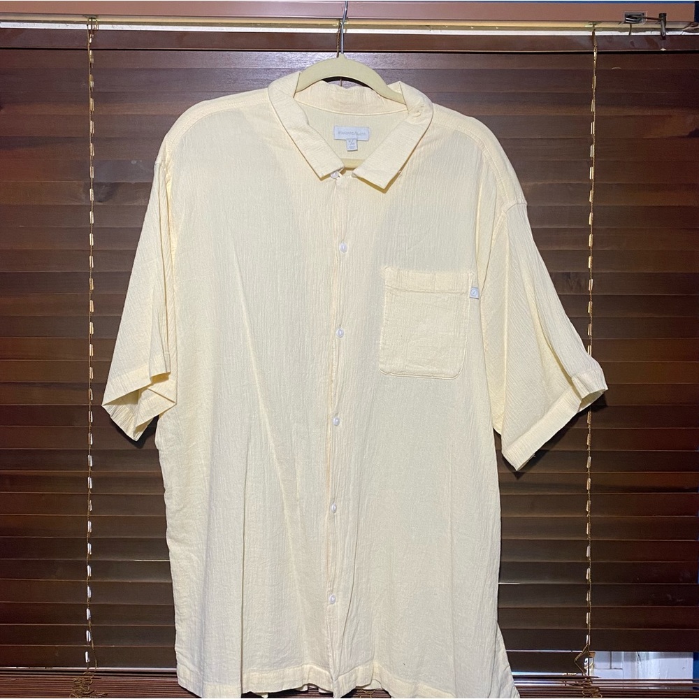 MENS XL YELLOW FESTIVAL SHORT SLEEVE SHIRT